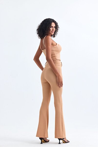 Sense Ottoman Belt Detailed Trousers - Camel Pnt34753