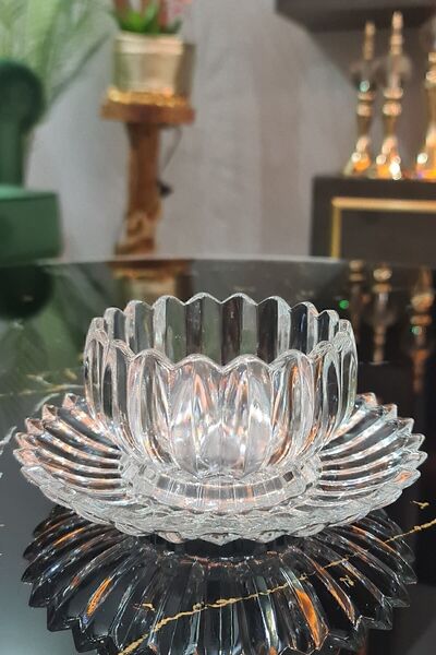 GM Smiling Avm 6-Person Crystal Glass Cookie Dessert Plate Set (12 Pieces)