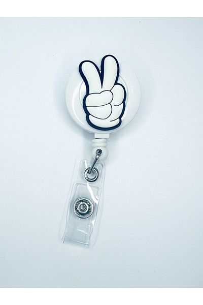 odaburada Yoyo Collar Card Holder with Peace Sign Figure