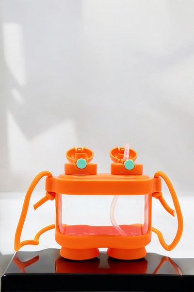 M&B WATER BOTTLE 800 ml Cute Binocular Water Bottle - Double Lid Children's Water Bottle with Straw