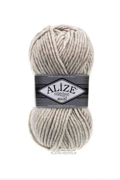 Alize (5 τεμάχια) Superlana Maxi 152 Μπεζ πλεκτά νήματα για γιλέκο ζακέτα νήματα κασκόλ Πλεκτό νήμα