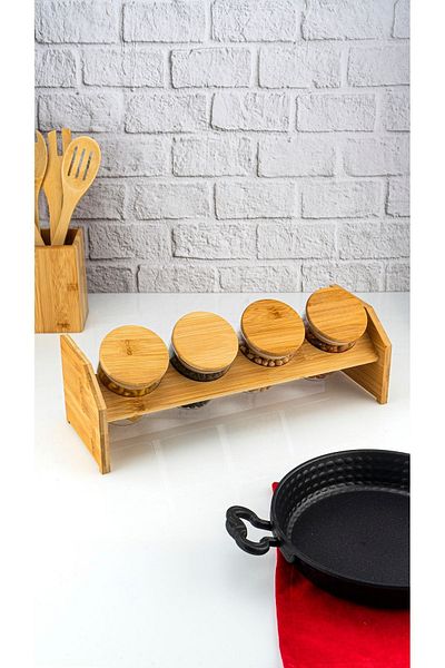 Bambum Tier 5 - Large Spice Rack Single Layer Stand Set