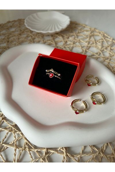 SHINING Vintage ring with steel heart (adjusted)