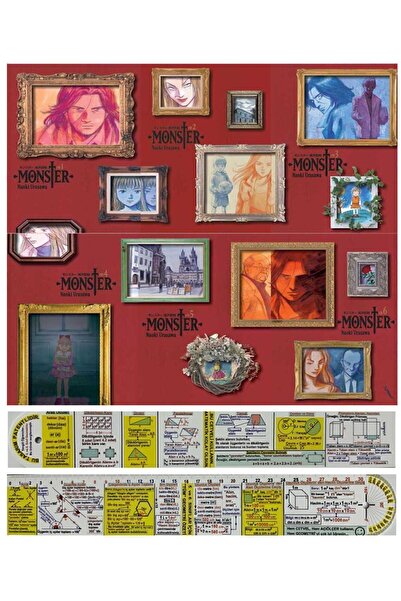 Marmara Çizgi Yayınları Monster 1-2-3-4-5-6. Ciltler Manga Seti + Matematik Ö...