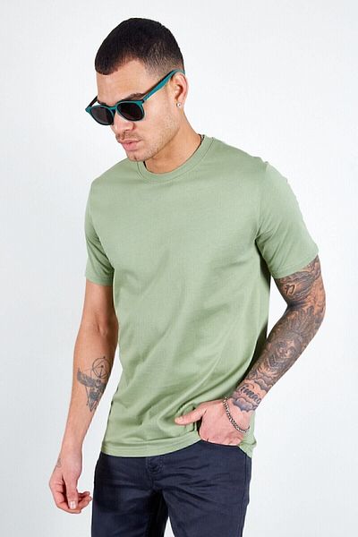 Manche Men's Khaki Basic T-shirt - Mes216959-01