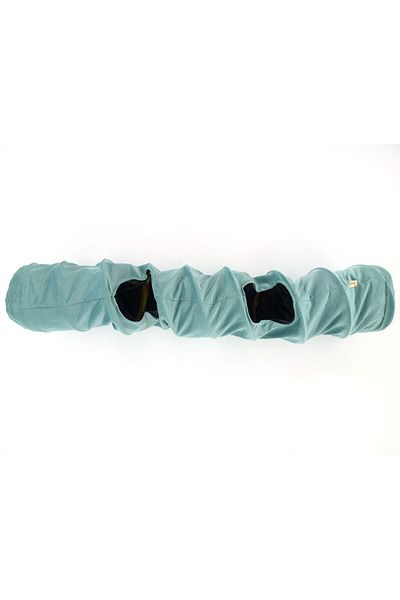 Dilekita Foldable Tall Velvet Cat Tunnel (Baby Blue)