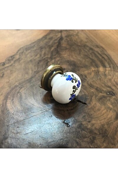 Esal Porcelain Button Handle (blue Ivy Pattern)
