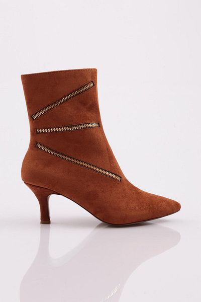 DGN Γυναικείες μπότες με τακούνι Honey Suede - Αξεσουάρ με φερμουάρ