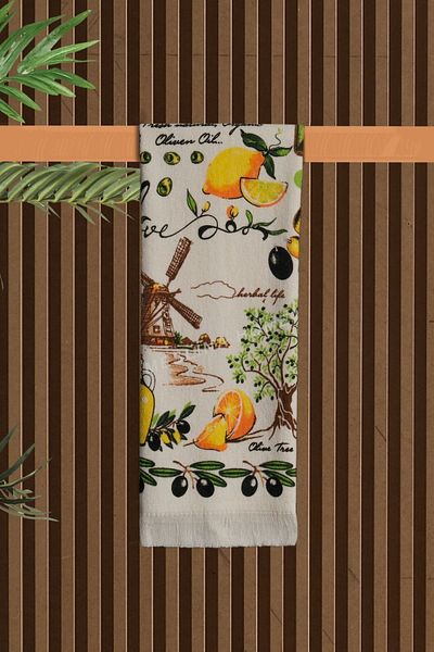 Meslina 3-Piece 40X60 Printed Kitchen Towels - Drying Cloth and Hand and Face Towels