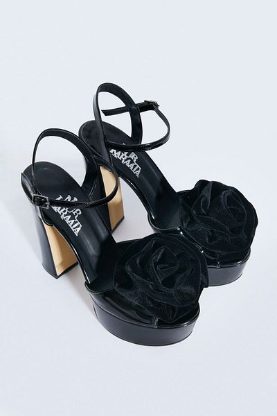 Nur Karaata Bloom Heels Black