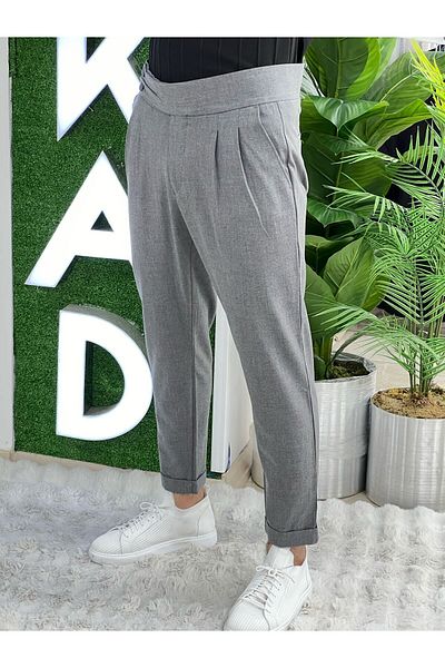 JANSO GROUP Akkad Fashion - Italian Cut Slimfit Fabric Trousers