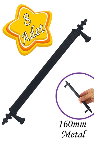 GLASWEN 8 Adet Erciyes kulp Siyah 160 mm Kulp Mobilya Mutfak Dolabı Çekmece Dolap Kapak Kulpu Kulbu Metal Ku