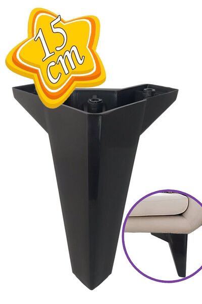 GLASWEN Serdivan 15 cm Siyah Lüx Mobilya Kanepe Sehpa Ünite Koltuk Ayağı Baza...