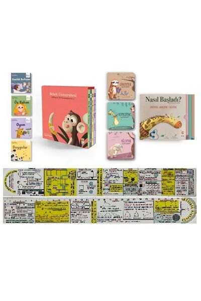 Sincap Kitap Bebek Üniversitesi 3. Set + Nasıl Başladı 7 Kitap Set + Matemati...