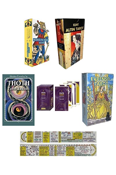 Omega Yayınları Marsilya Tarot Destesi+Klimt Altın Tarot+Thoth Tarot+Pratik T...