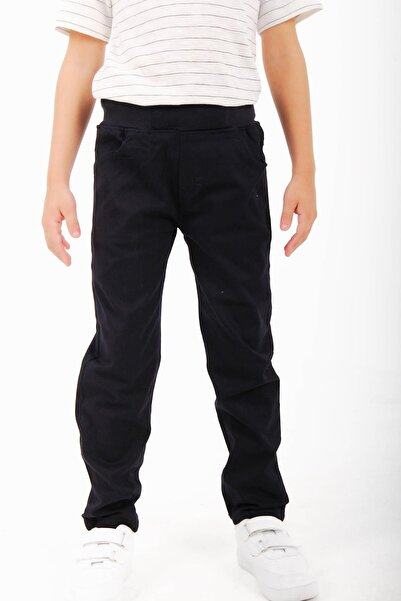 Perendi Navy Blue Boy's Gabardine Trousers with Pockets