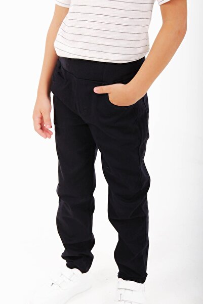 Perendi Navy Blue Boy's Gabardine Trousers with Pockets
