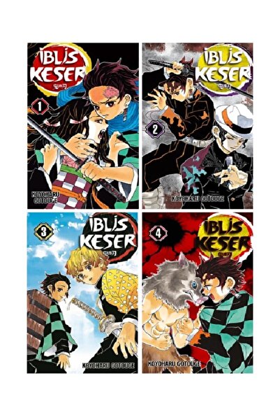 Gerekli Şeyler Yayıncılık Iblis Keser (demon Slayer) 1-2-3-4. Ciltler Manga Seti - Koyoharu Gotouge