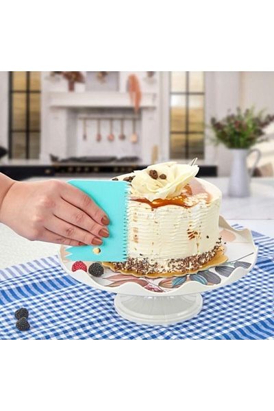 Deniz Party Store Set of 3 Plastic Dough Scraper Cutter Creaming Comb