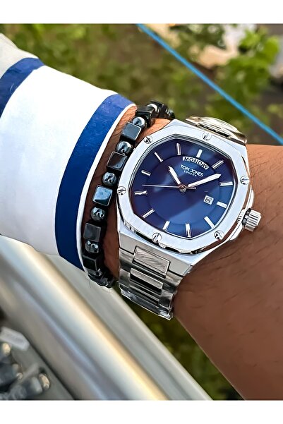 Tom Jones ساعة يد رجالية أصلية مقاومة للماء للموسم الجديد مع هدية سوار