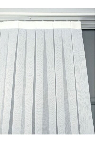 GOGOPERDE Bamboo Slub - Non-Wrinkle and No Iron Tulle Curtain, 1/2 Layer Pleated Modern Design