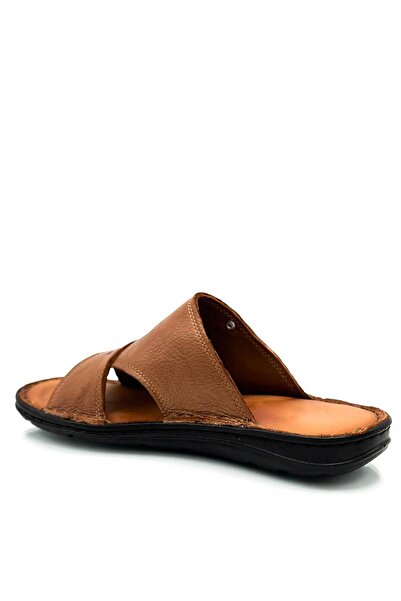 sermoda Кожени мъжки чехли Леки чехли Кожен спринцовка Тан