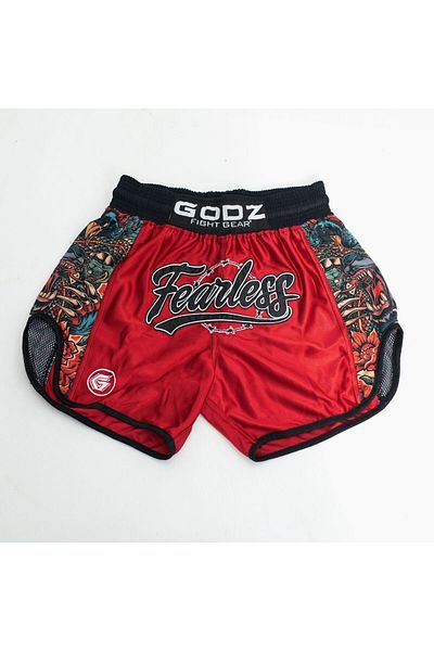 GODZ FIGHT GEAR Fearless Honey Badger Kickboxing \ Muay Thai Shorts