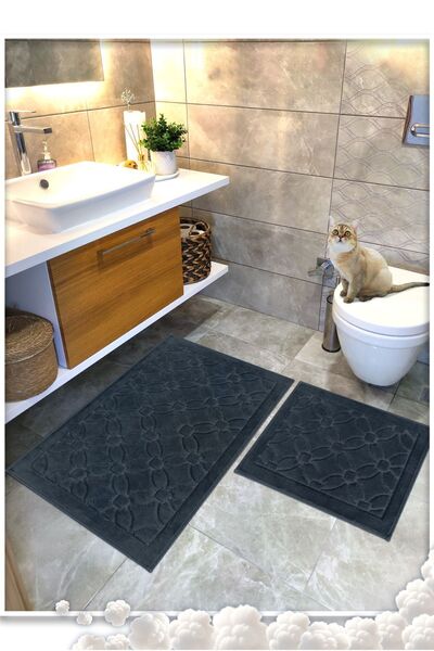Cotton Crafty Cotton Woven Bath Mat Set, Bathroom Rug Floral Set of 2 60X100 ...