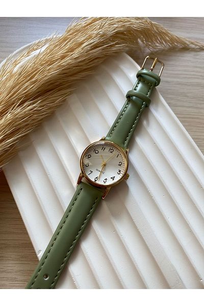 QUARTZ Rubsey Minimal Vintage Women Wristwatch Retro Leather Band 1 Pcs