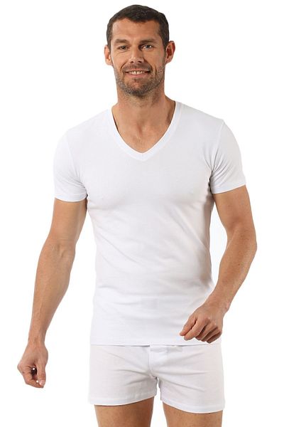 ÖZKAN underwear Özkan 0273 Men's V-Neck Half Sleeve Cotton T-Shirt Undershirt