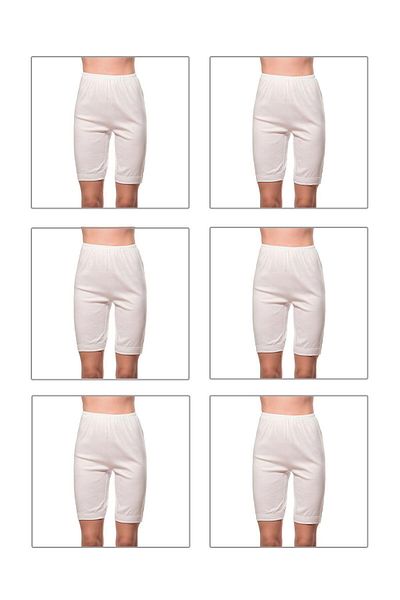 ÖZKAN underwear Özkan 0112 - Pachet de 6 modele de plasă cu nervuri pentru femei, jambiere scurte peste genunchi elastice și moi