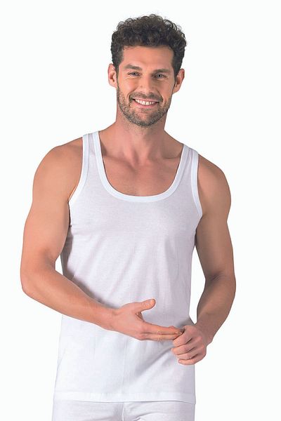 ÖZKAN underwear Özkan 11407 - Ανδρικό εσώρουχο 3 συσκευασιών 100% βαμβακερό μονό ζέρσεϊ με χοντρό λουράκι