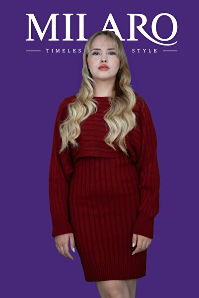 Butik Triko Kumaş Kazaklı Elbise Takımı