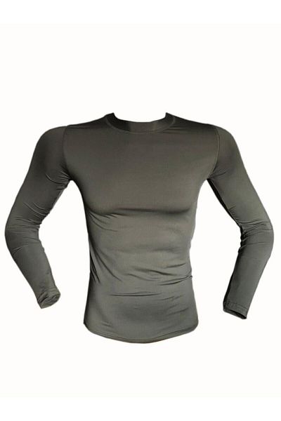 FLAŞ Men's Military Thermal Microfiber Long Sleeve Khaki T-Shirt