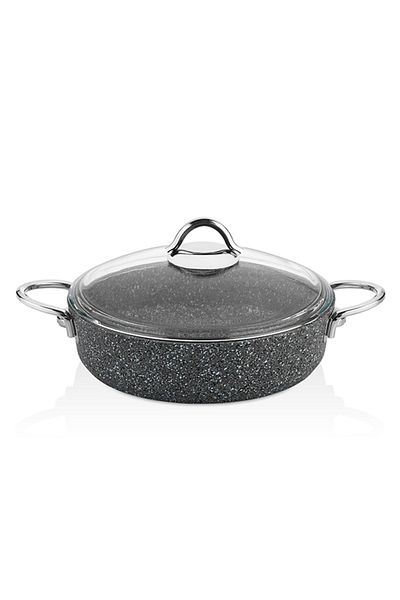 FALEZ 28 Cm Granite Pedra Induction Flat Pot