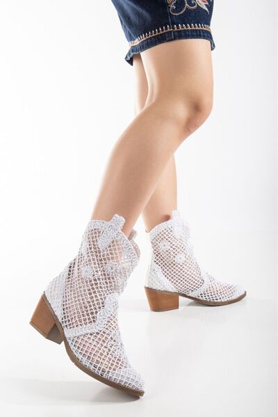 SEEM & BE Lotus Lace Fabric - letní západní kovbojské dámské boty