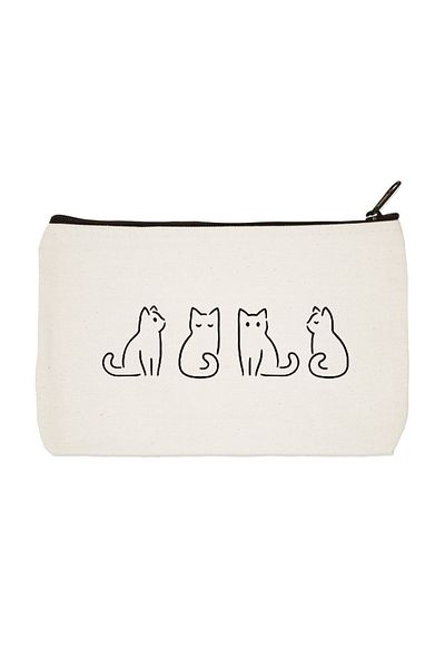 daystore Clutch Tiny Cats εμπριμέ υφασμάτινη τσάντα μακιγιάζ