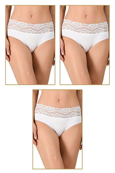 ÖZKAN underwear Özkan 25595 3 Pack Γυναικεία εσώρουχα Bato από βαμβακερά δαντέλα