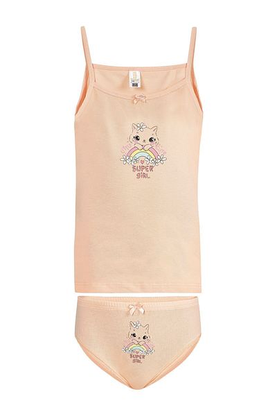 ÖZKAN underwear Özkan 43140 Σετ εσώρουχα για κορίτσια από βαμβακερή πούδρα με λεπτές τιράντες