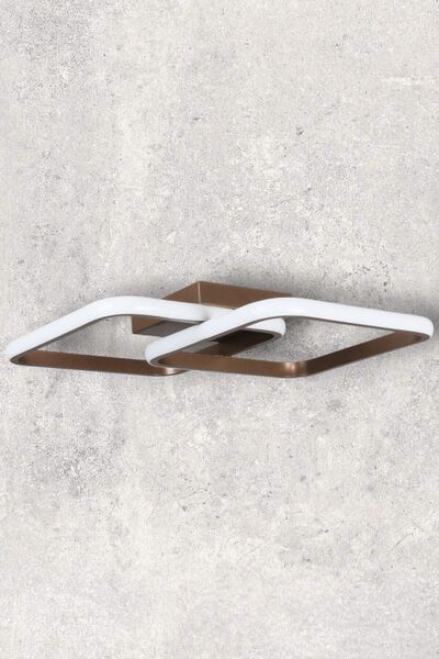 Fer Avize Enisa Modern Tasarım Kahverengi Salon - Mutfak - Hol Beyaz Led 2 Li Avize