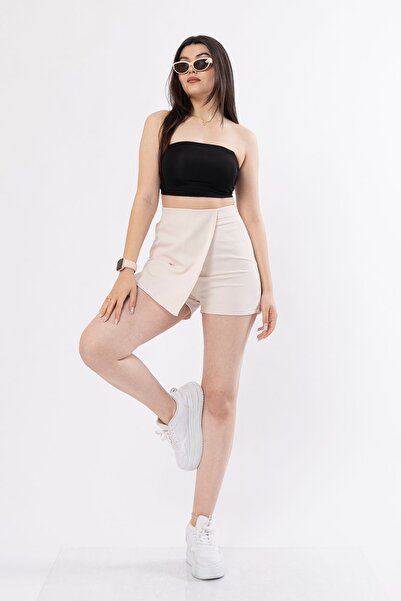 MissVina Şort Etek Beli Lastikli Ve Likralı İç Göstermez Trend Model 30152