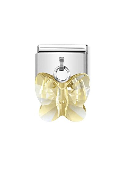 NOMİNATİON Composable Classic Links In Stainless Steel With Crystal Butterfli...