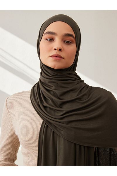 Femple Modest Premium Χακί Τζέρσεϊ Σάλι - 180x70 εκ. Hijab