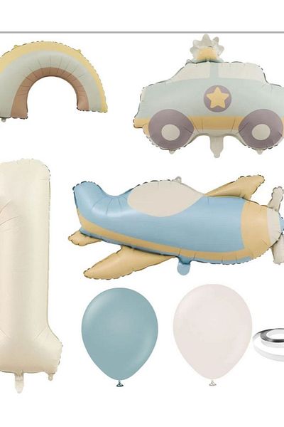 Çemrek Süs Parti Retro 1 Year Old Foil Balloon Set of 14