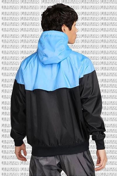 Nike Windrunner Full Zip Jacket Hooded Ανδρικό μπουφάν Windbreaker Μαύρο Μπλε