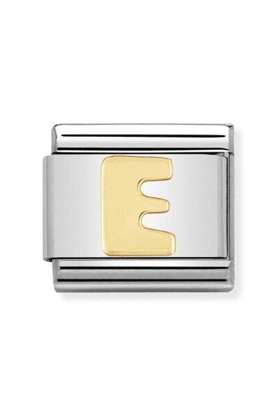 NOMİNATİON Composable Classic Dekoratif Link - Harfler - E Harfi - (05 E) 18k Altın