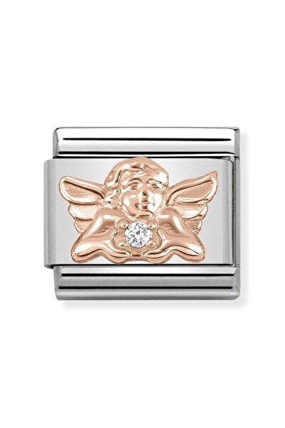 NOMİNATİON Composable Classic Symbols In Stainless Steel With 9k Rose Gold An...