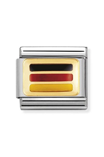 NOMİNATİON Composable Classic Dekoratif Link - Bayraklar Avrupa - ALMANYA - (14 GERMANY) 18K Altın