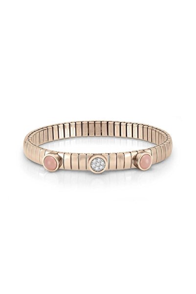 NOMİNATİON Lotus Bracelets In Steel, 2 Stones, Cz Pınk Pvd (62) (010_pınk Coral)