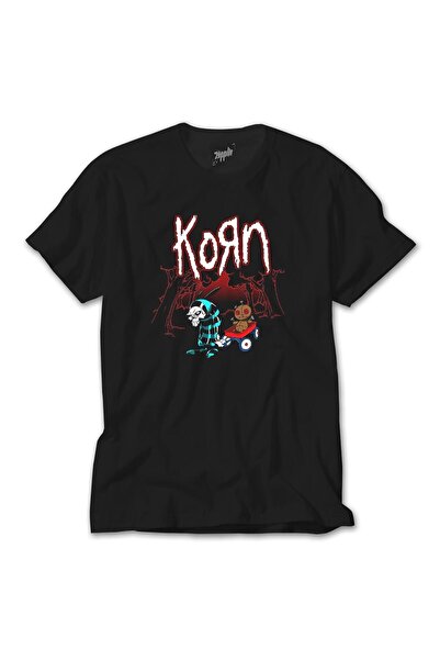 Butik Tricou negru Korn Red Skull